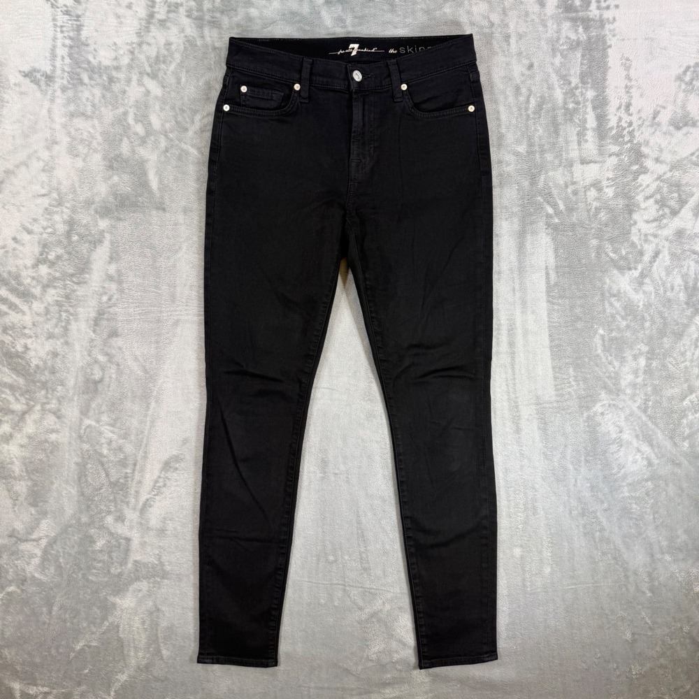 7 For All Mankind Skinny Jeans Women's Size 28 Black Stretch Denim Pants